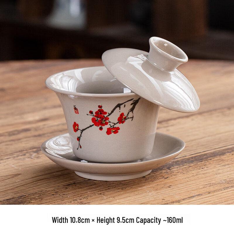 Youluo Ceramic Sancai Gaiwan Tea Brewing Bowl
