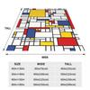 Piet Mondrian Flanelldecke Qualität Superwarm Abstrakte Kunst Bettwäsche Überwürfe Herbst Camping Couch Sessel Ästhetische Tagesdecke