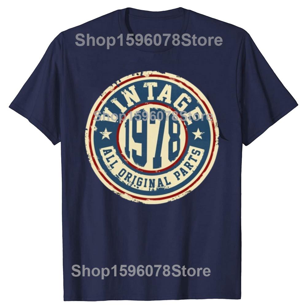 Vintage 1978 All Original Parts 100 Cotton Tshirts Men Fashion Print Tshirt Loose Oversized Streetwear Hip Hop Unisex T Shirt