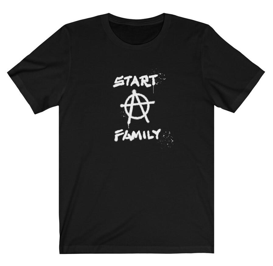 Funny Christian shirt -  Start A Family  with anarchy symbol, culture war XL