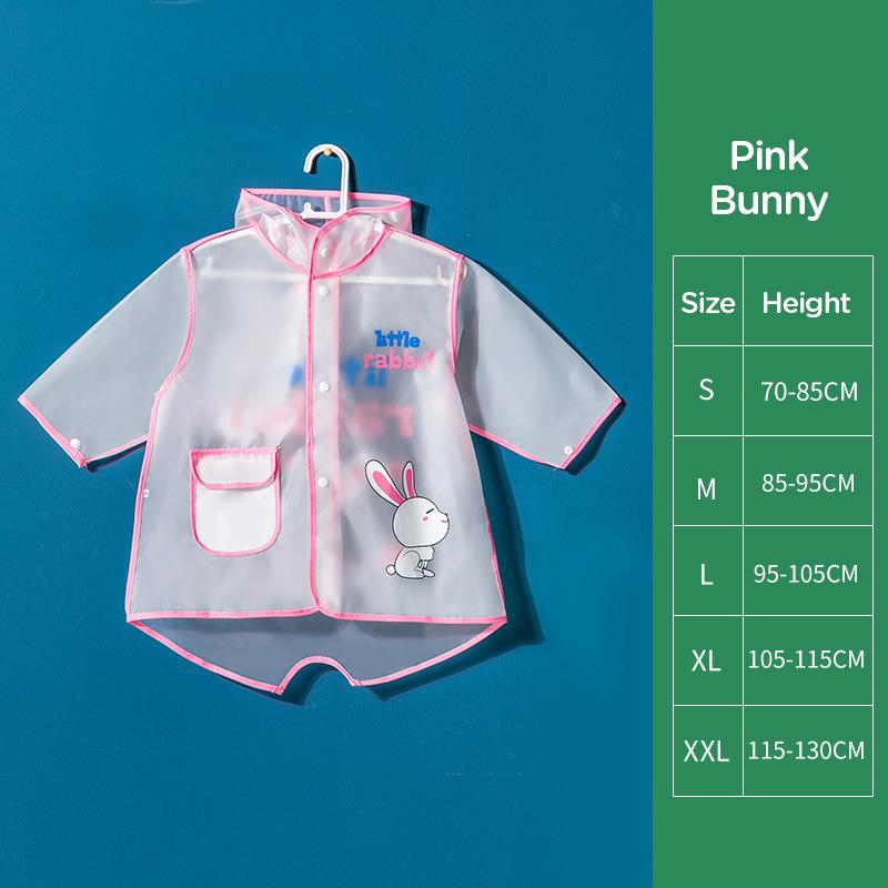 Children's Raincoat Boys And Girls Transparent Poncho Waterproof Kindergarten Rainwear Kids‘ EVA Raincoat With Storage Bag