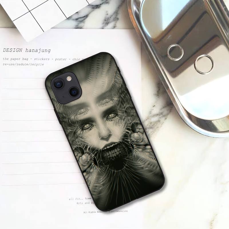 

Роскошный чехол для телефона Hr Giger Art для iPhone 11 12 Mini 13 14 15 Pro XS Max X Plus SE XR Shell iPhone14