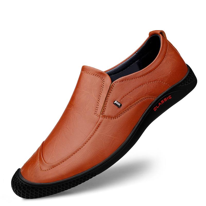 

Мужская обувь из натуральной кожи, модная мужская обувь-лодочка, брендовая мужская повседневная кожаная обувь, мужская обувь на плоской подошве, новинка 2014 года 46 коричневый