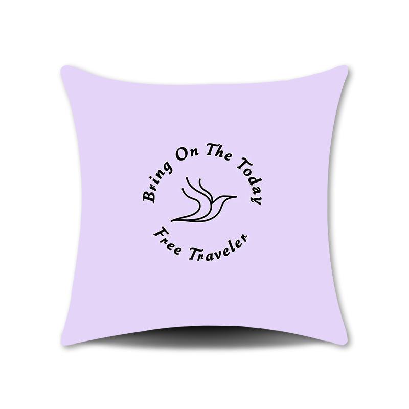 

New Simple English Letter Love Print Pillow Sofa Living Room Bedroom Cushion Cover Home Decoration Pillow Cover linen-45x45cm double-sided [without pillow core]