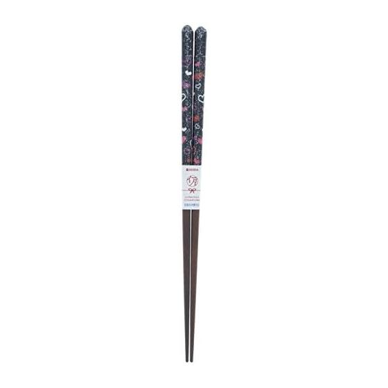 Ishida Chopsticks, Dishwasher Safe, Heart & Star, Wooden (Natural Wood) with Acrylic, Pink, 23cm