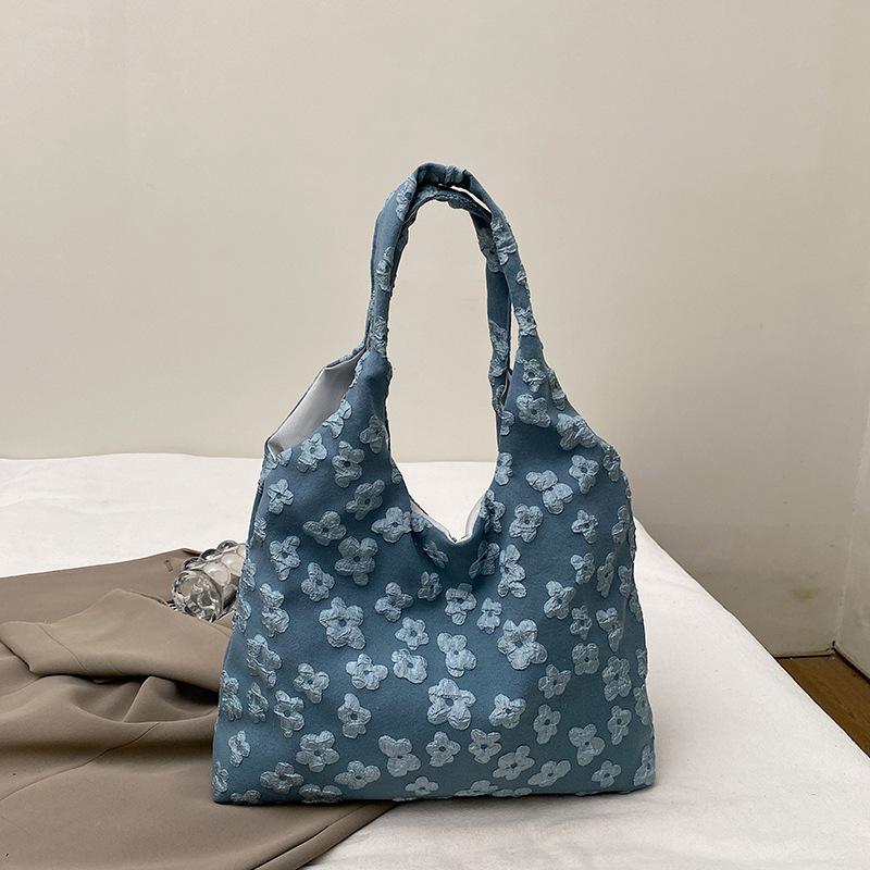 

Летняя маленькая свежая сумка простая сказочная цветочная кружевная сумка на плечо сумка-тоут литературная сумка для работы синий