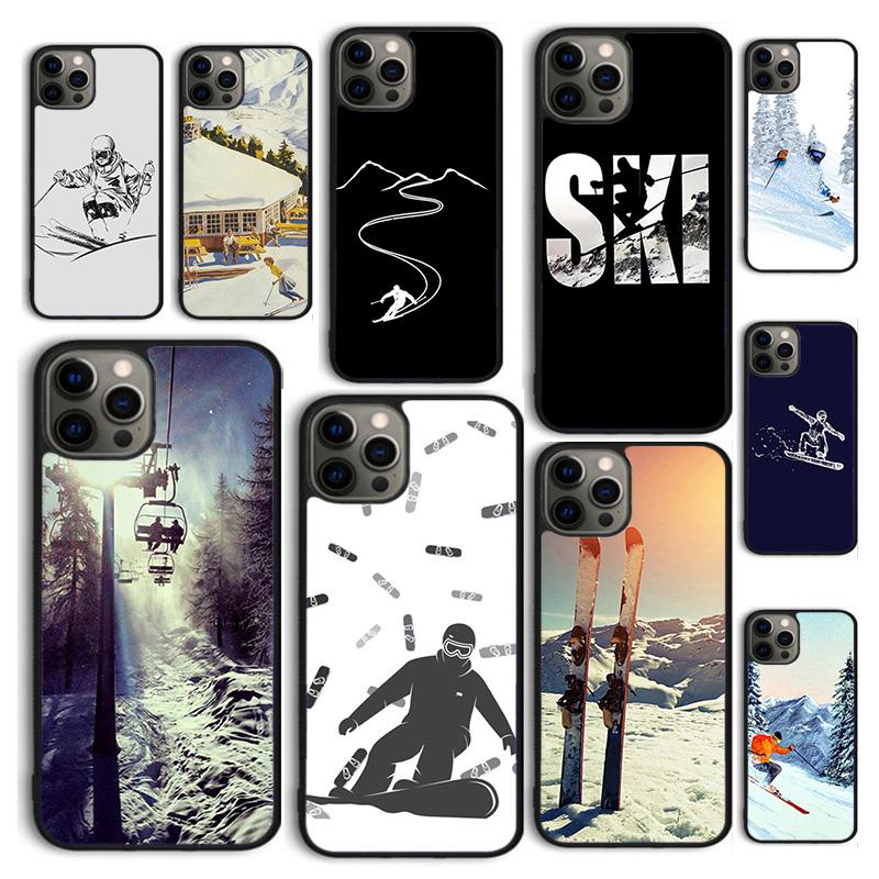 Autumu Skiing Snow Snowboard Ski Phone Case Cover for iPhone 16 15 12 mini 11 13 14 Pro Max SE 2020 Apple 6S 7 8 Plus Coque