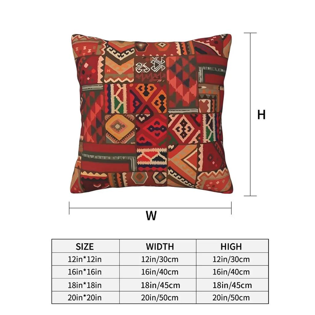 Amazigh Foutha Kabylisch Mittelmeerisch Berber Schmuck 2 Stück Quadratische Kissenhülle Kissenbezug Kissen Überwurf für Zuhause Sofa