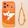 Orange cat mobile phone case with lanyard, suitable for iphone17 Apple 16pro silicone 15/14 new 13 soft case