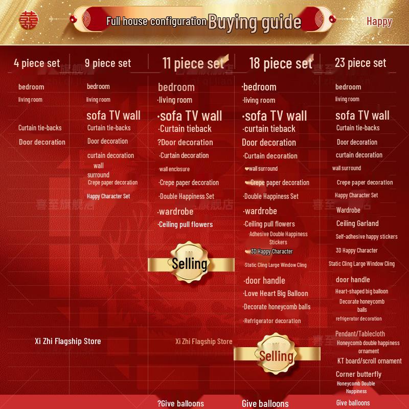 Complete Wedding Room Decoration Set for Bride and Groom s Bedroom