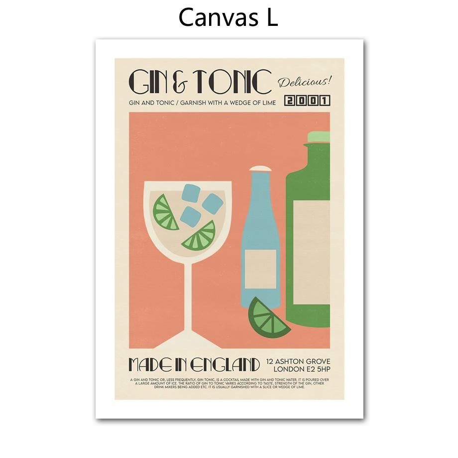 Prosecco Gin Cocktail Abstract Geometry Nordic Posters And Prints Wall Art Canvas Painting Wall Pictures For Living Room Decor