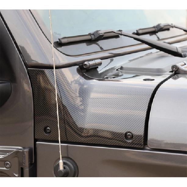 Fit For 2018- Jeep JL JT Carbon fiber Side Hood Body Armor Cowl Cover Trim