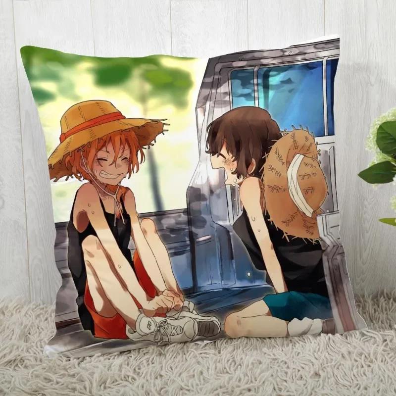 45*45 Pillow Case Bungo Stray Dogs Print For Wedding Pillow Cover Animals Pillowcases