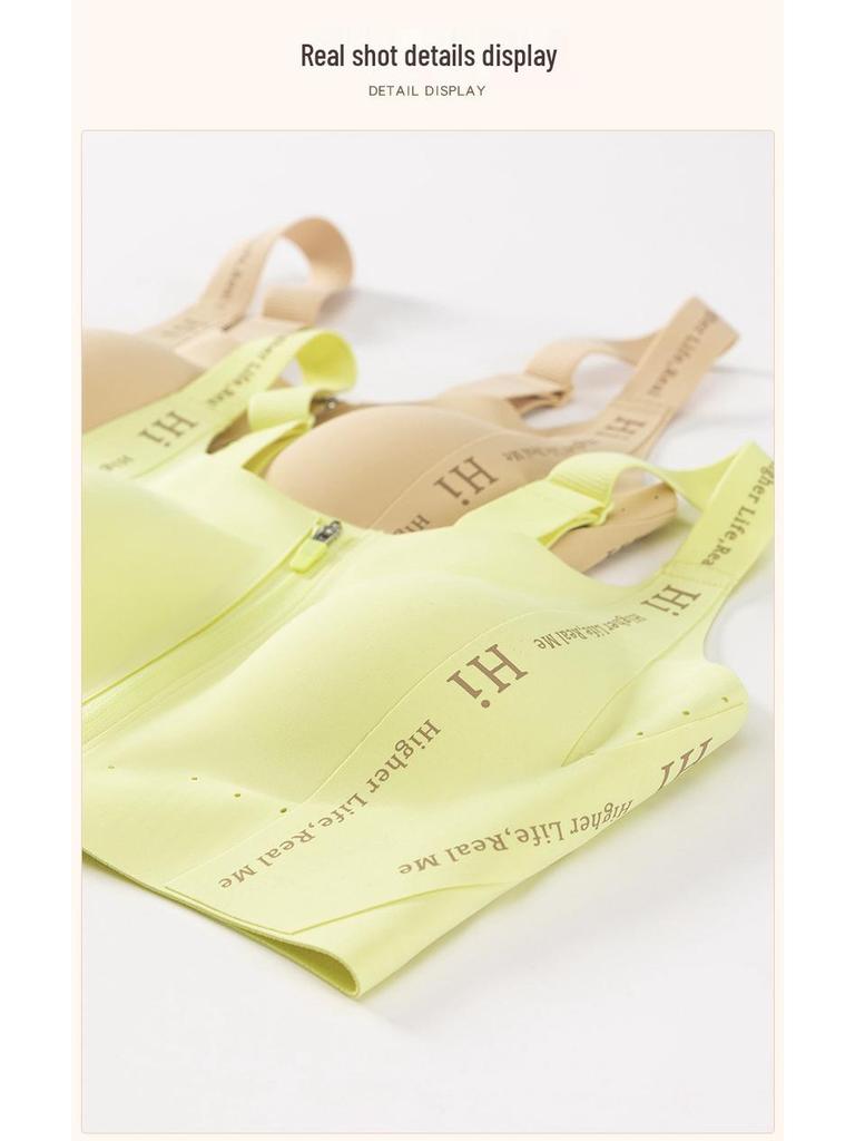 Front Zip Seamless High-Impact Fixed-Cup Sports Bra for Yoga and Fitness