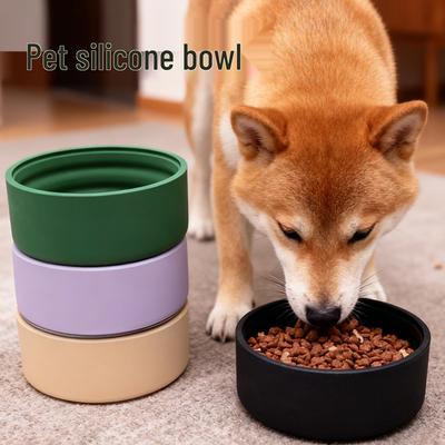 Cross-border Food-grade Anti-tip Silicone Dog Bowl