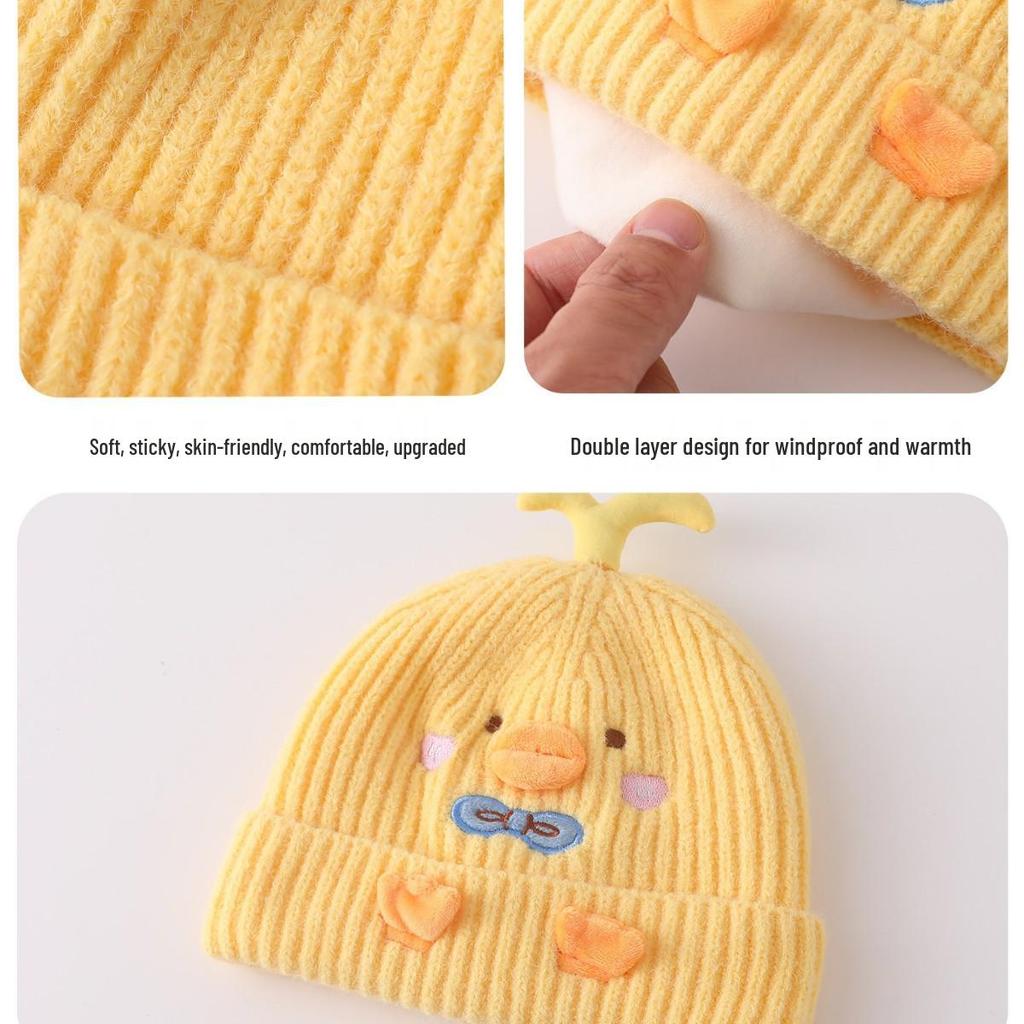 Warm Knit Baby Beanie with Ear Protection for Boys and Girls - Perfect for Autumn and Winter