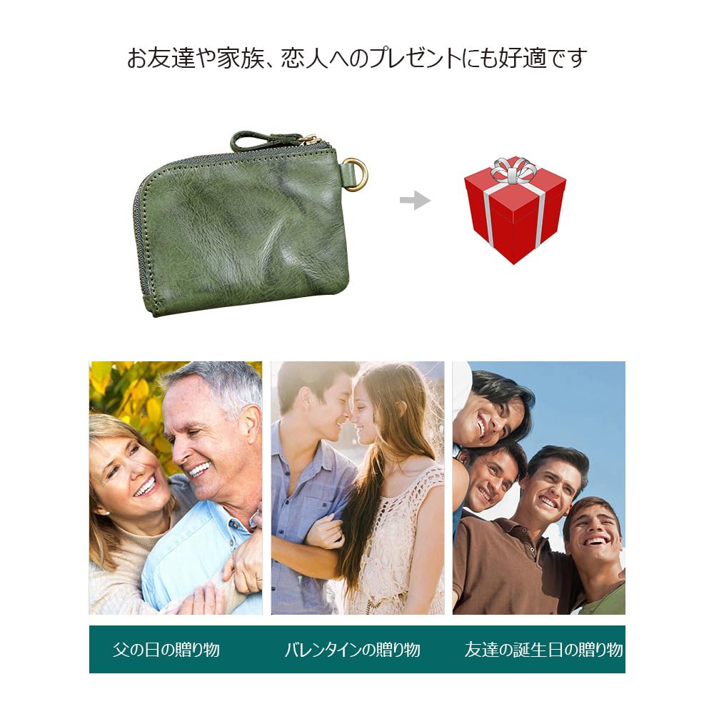 Whatna Tanned Natural Cowhide Leather Coin Case for Men and Mini Small Card Genuine Leather Earphone Storage Case ZD517351 Antique-Style Purse/Coin