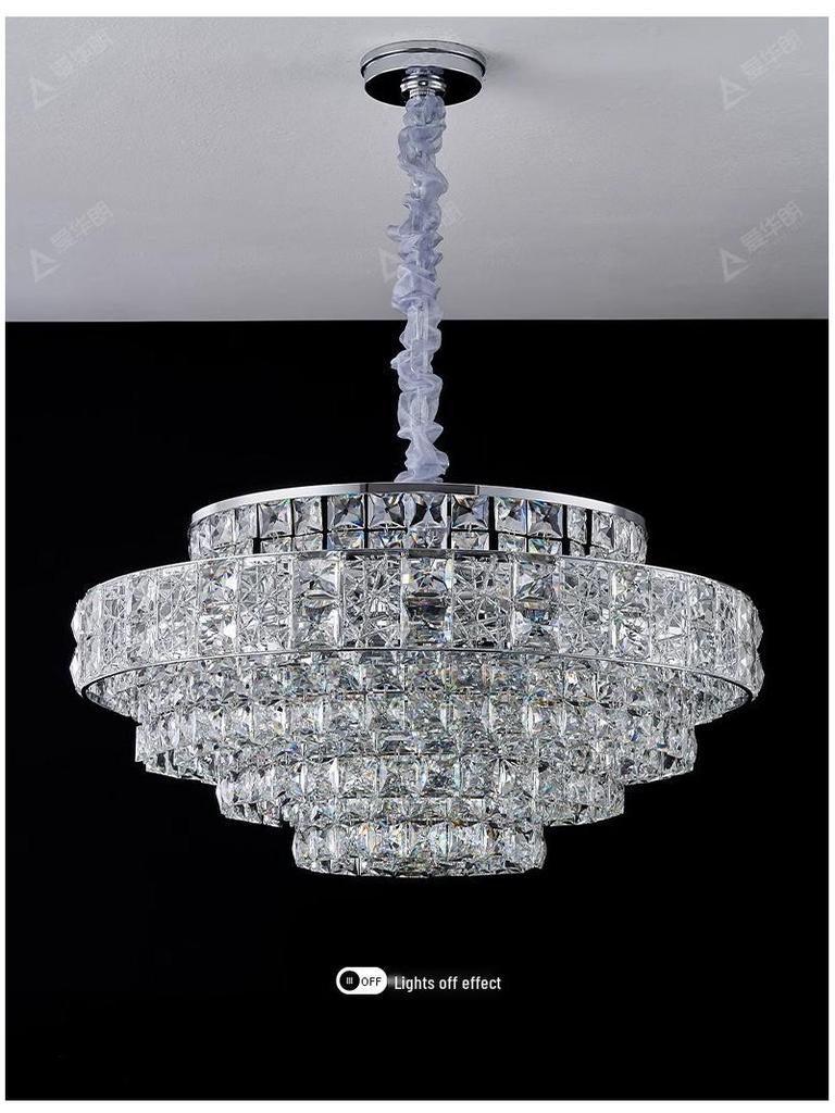 2025 Romantic Crystal Petal Chandelier - Cream Style, Warm Luxury for Living Room/Bedroom