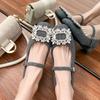 Mary Jane shoes 2025 spring women's source Litong Korean version one word with square buckle high-end single shoes women wear high heels