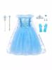 Elsa Princess Dress for Girls - Frozen-Inspired Summer Gown with Gauze Skirt & Cape, Festival Formal Dress with Accessories