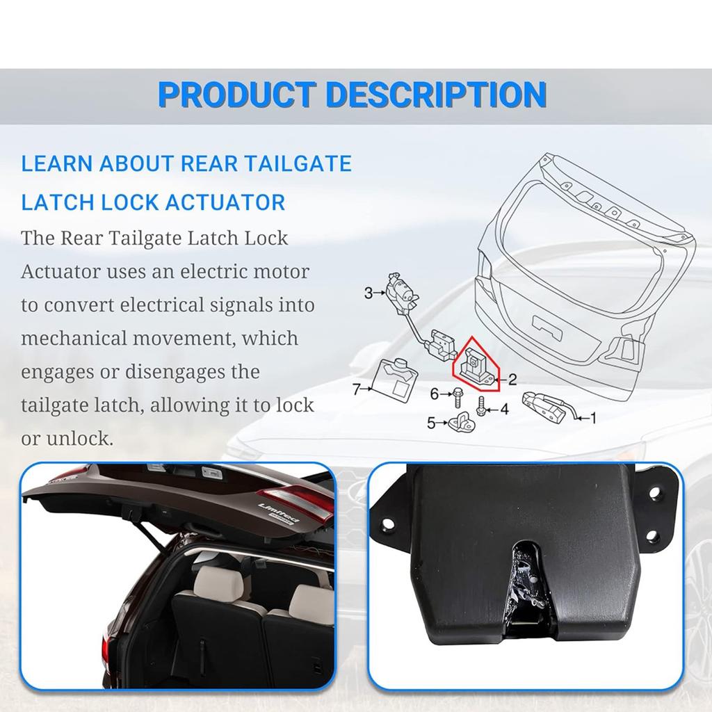Car Trunk Hatch Lid Lock Liftgate Actuator Luggage Motor for Sport XL 2.4L 3.3L 81230-3Z000 Tailgate Cargo Accessories