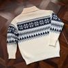 American Fair Isle Red Half-Zip Pullover Sweater for Men & Women - Trendy Autumn/Winter Knitwear Cardigan with High-End Feel