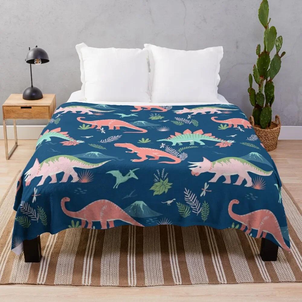 Manta de Jantar Desenho Animado Dinossauro Macia Leve Durável Aconchegante Cama Sofá Viagem Acampamento Manta de Pelúcia para Crianças Adolescente Adulto