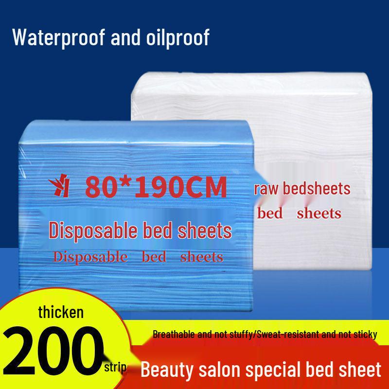 Waterproof & Oil-Proof Disposable Massage Bed Sheets, 200-Pack, Breathable, Thickened, with Face Hole for Beauty Salons