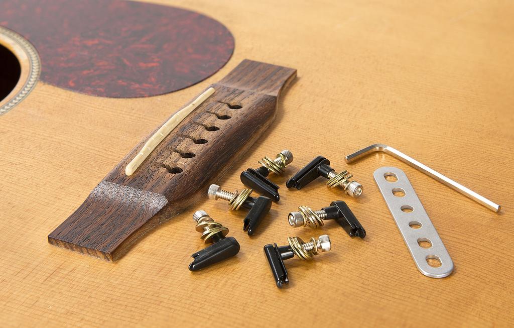 Big Rock Engineering Acoustic Guitar Power Pin and Plate (Black)