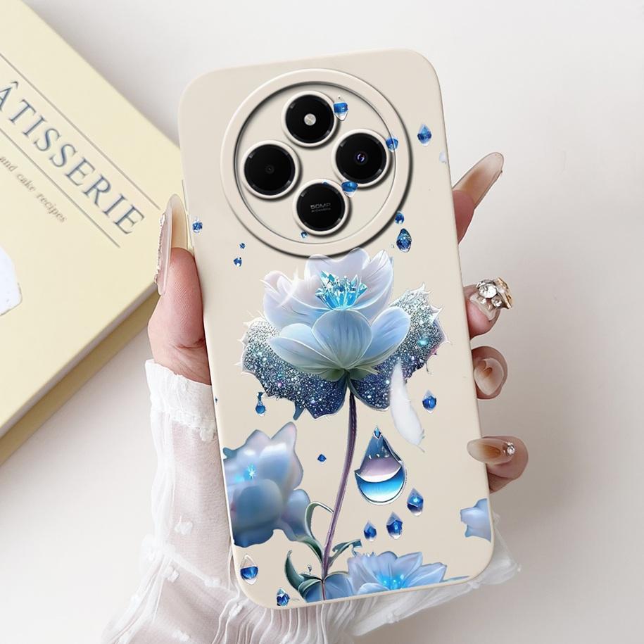 For Xiaomi Redmi 14C 4G Case Poco C75 Fashion Cherry Rose Flower Soft Silicone Cover On Redmi14C Bumper Redmi A4 A3 Pro 5G Funda