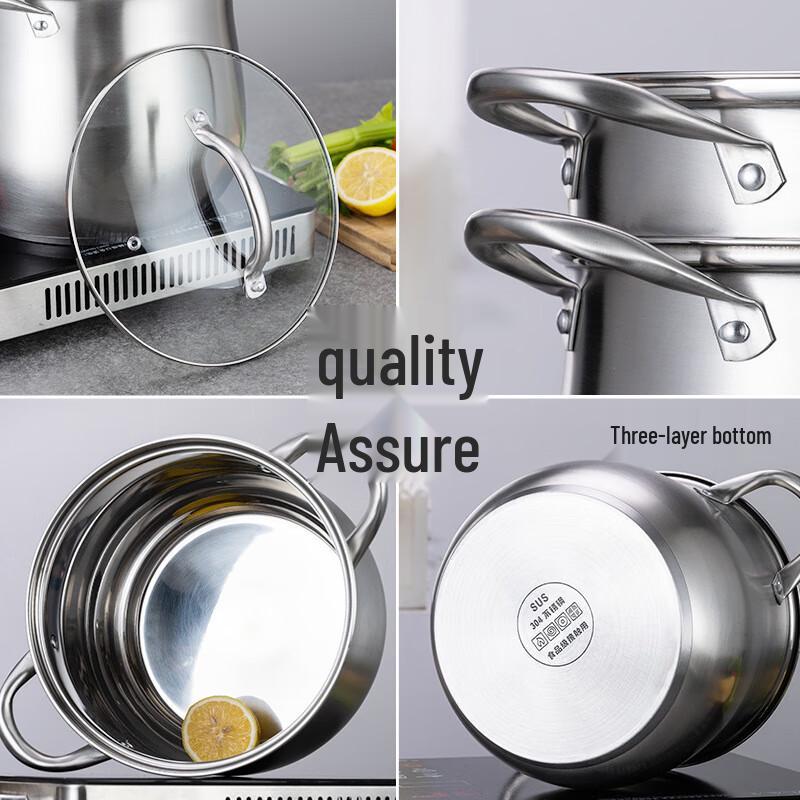 Utor 28cm 304 Stainless Steel Soup Pot with Steamer