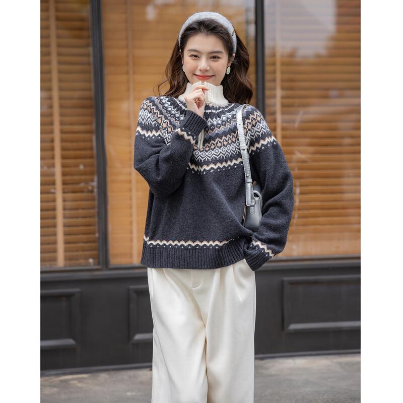 Mokana Women's Stylish Long Sleeve Lambswool Sweater MKNJD3191