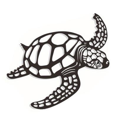 Decoración de Pared de Tortuga Metálica Adorno de Arte de Pared de Tortuga Marina Negra Decoración de Pared Costera para Casa de Playa Decoración de Habitación con Temática Oceánica