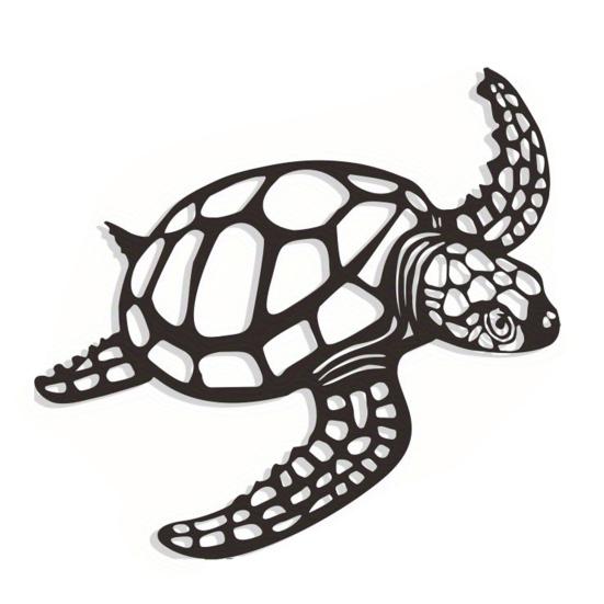Metalen Schildpad Wanddecoratie Zwarte Zee Schildpad Wandkunst Ornament Kust Wanddecoratie voor Strandhuis Oceaan Thema Kamer Decor