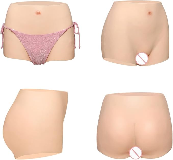 Silicone real with shorts feminization for one size fits easy to put on and take off [EMYJIFA] pants, insertion, urethra, hip-up, style,