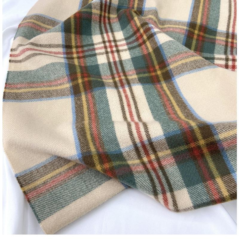 Plaid Scarf Women's Winter New Imitation Cashmere Fringed Shawl Retro Scarf Autumn And Winter Colorful Plaid Scarf, Fashion Warm Plaid Scarf for Women