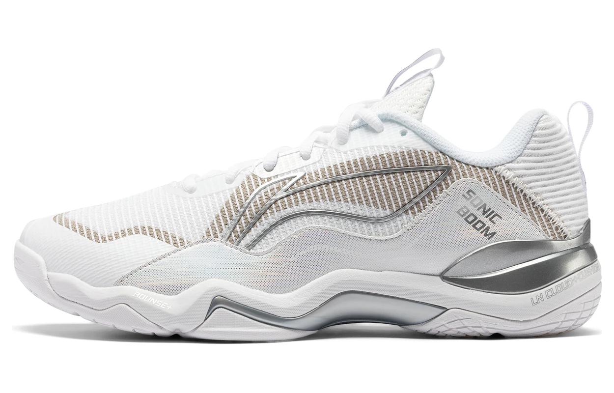 Li Ning Sonic Boom EG3.0 OP Износостойкие Низкие Бадминтонные Кроссовки Унисекс Белые AYZU007-2 41