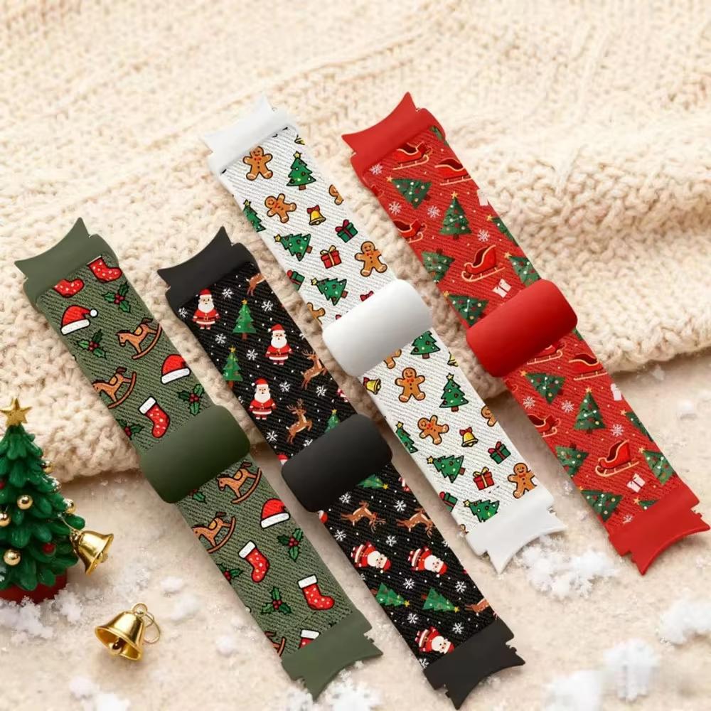 Sport Nylon Band for Samsung Galaxy Watch 7/FE/5 Pro/6/4 classic 44mm No Gaps Christmas Bracelet correa Galaxy Watch6 7 straps