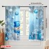2pcs,2D Plane Printing Curtain Fabric Cute Snowman Christmas Gifts Snowflakes 100% Polyester (without Rod) Gifts Perfect for