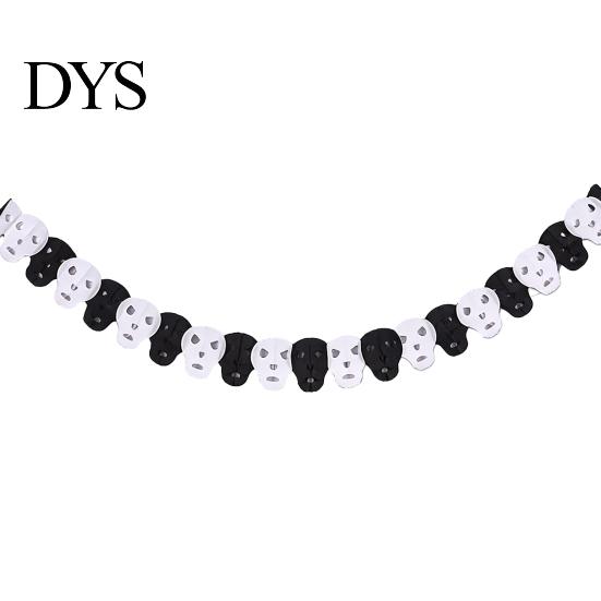 Classroom Garden Party Wall Hangings 10FT Halloween Garland, Spooky Skull Pumpkin Spider Hanging Paper Bunting Easy Assembly Holiday Banners