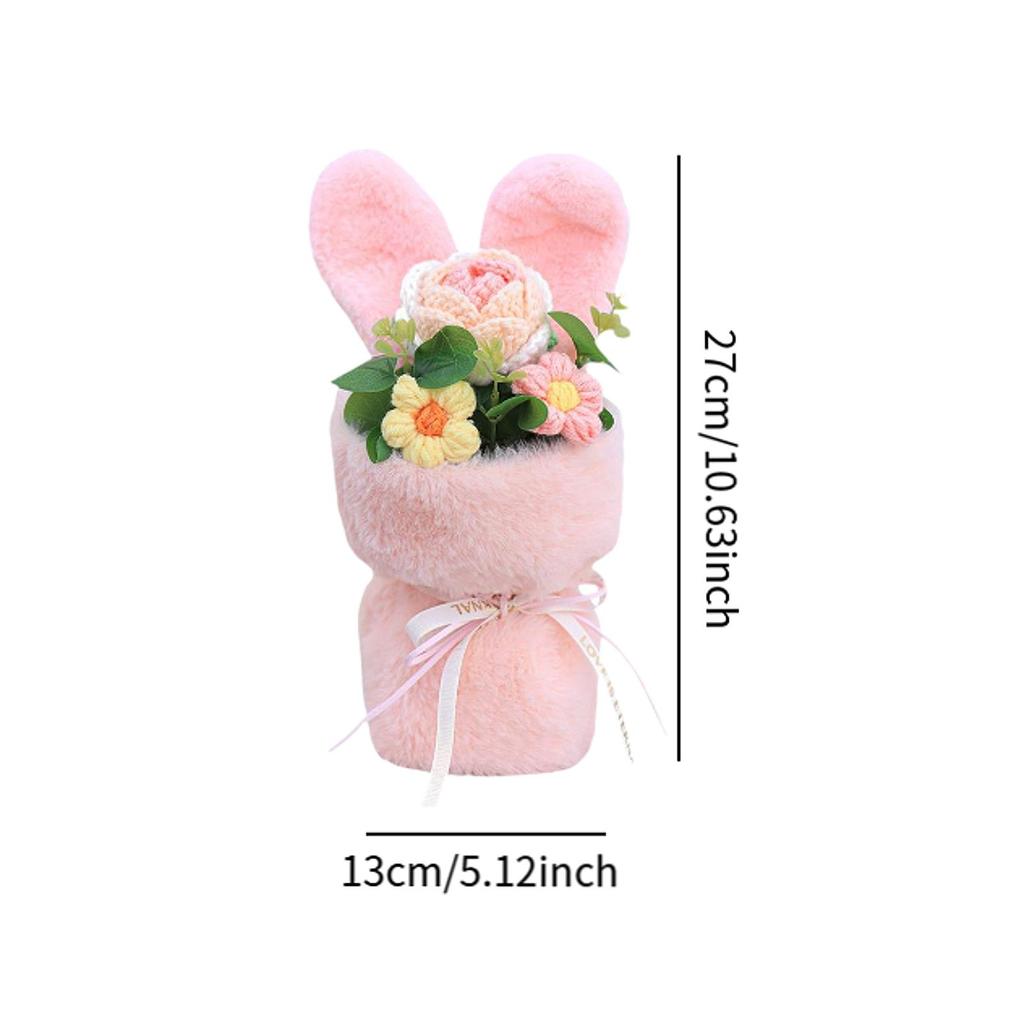 Crochet Flowers Gift Bouquet Knitting Flower Handmade Table Decoration for Home Decor Multifunctional Finished Product