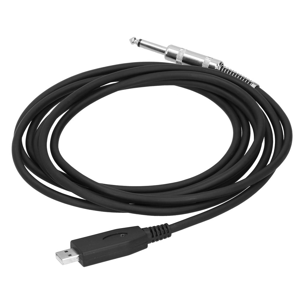 USB to 6.35mm Electric Guitar Cable Plug Play Adapter Connector Cable Cord
