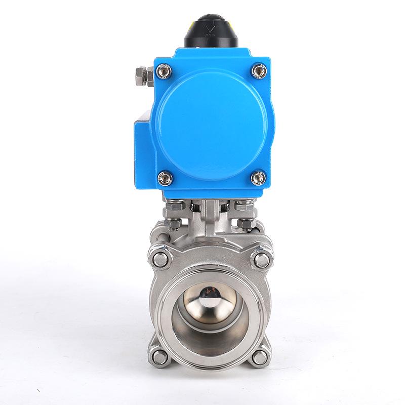 304 Stainless Steel Pneumatic Ball Valve with Quick-Connect Flange and Clamp | DN15-20