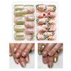 48 Pcs Candy Cane False Nail Christmas Full Cover Stick on Nail Short Square Press On Nail Manicures Supplies