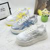 Thick-soled Mesh Little White Shoes Women's 2025 Summer New Hollow Breathable Dad Shoes Casual Board Shoes Soft-soled Muffin Shoes