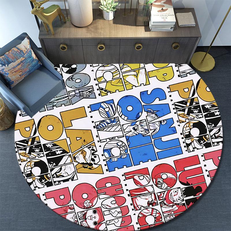 One Piece3,Round Area Rug,Carpet Rug for Living Room Bedroom Sofa Playroom Decor,Non-slip Floor Mat