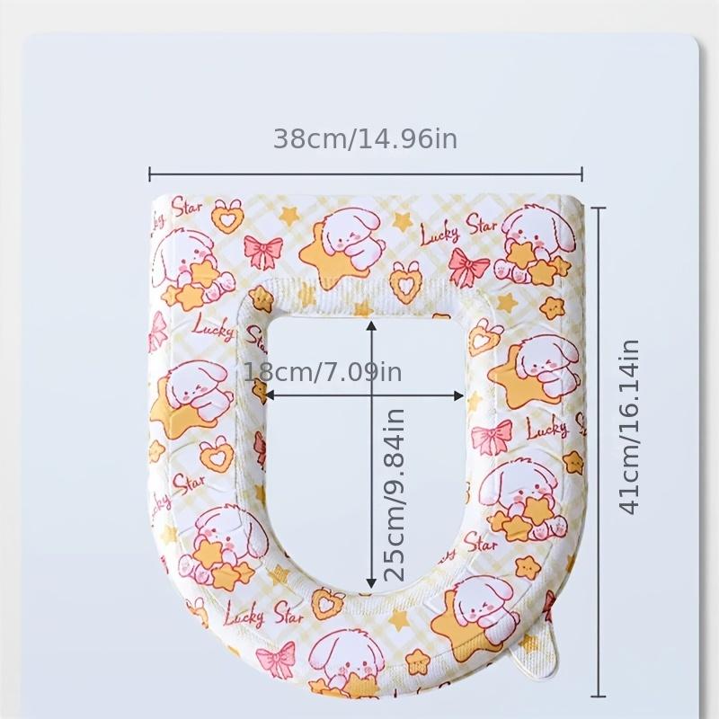 Cartoon Printed Pattern Bathroom Toilet Cushion Home Universal U-shaped Toilet Pads Washable Paste Type Toilet Cover