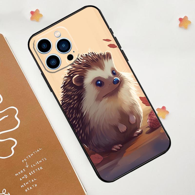 Cute Little Hedgehog Phone Case For iPhone 17 Pro Max 14 13 12 11 15 16 Pro Max mini 16 Plus 16e 17 Air Funda