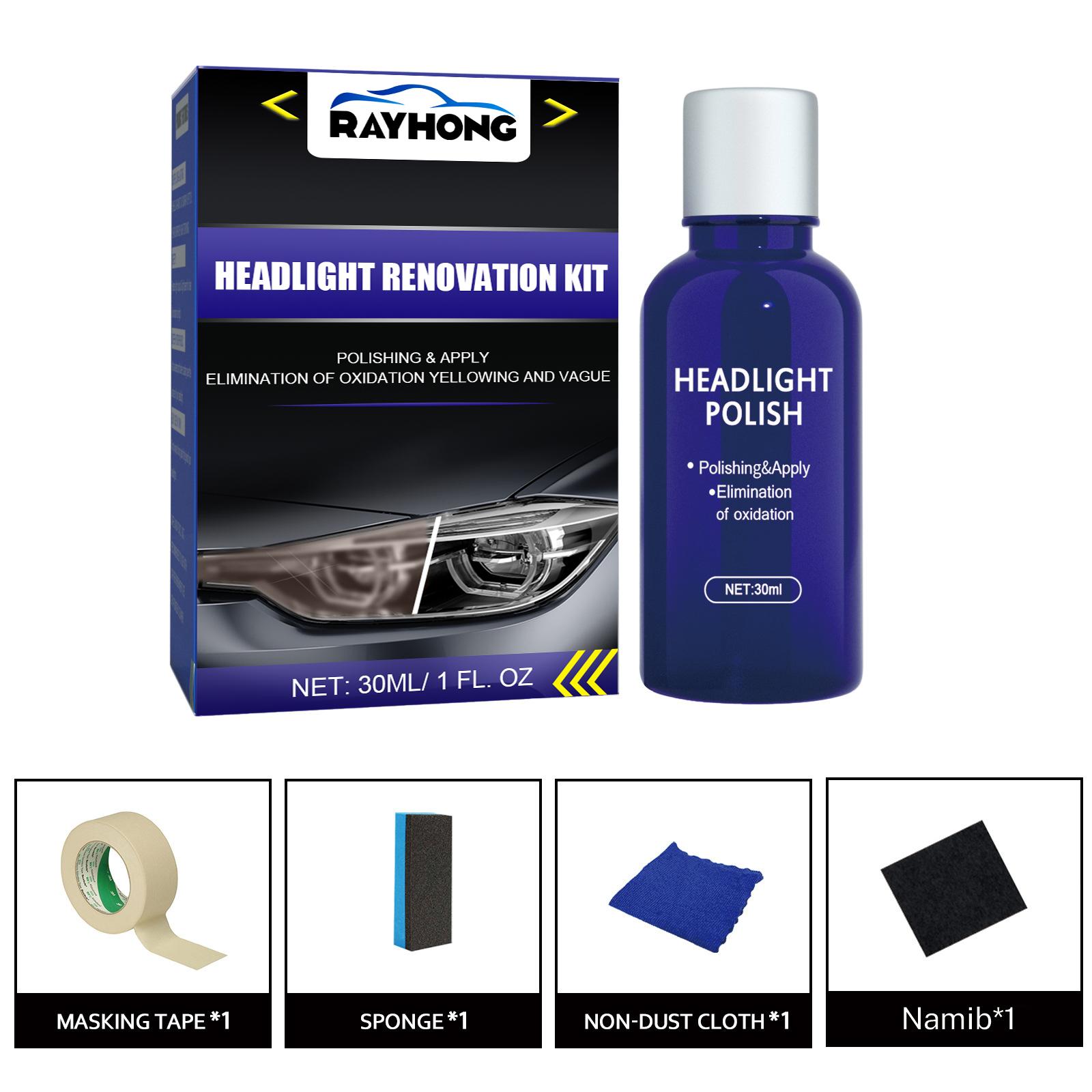 

Rayhong Car Headlight Cover Len Restorer Repair Liquid Resin Polish Cleaner Car Liquid Ceramic Coat To Repair Light Scratches