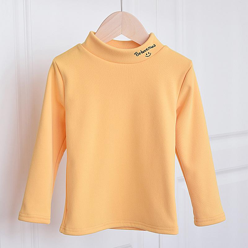 Unisex Kids Thickened Half Turtleneck Long Sleeve Warm Winter Base Shirt
